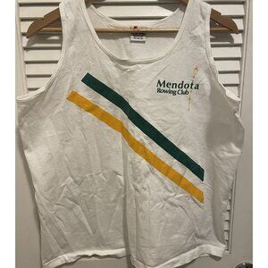 Vintage  Mendota Rowing Club Tank Top Shirt Size L Made In U.S.A.
